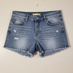 Cyn By Cynthia Mehra Light Blue Distressed Jean Shorts Size XL
